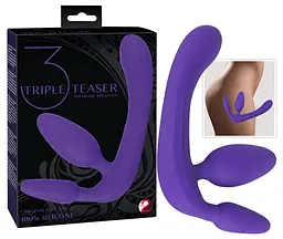 Страпон Triple Teaser Strapless Strap-On 20 см фіолетовий - мініатюра 7
