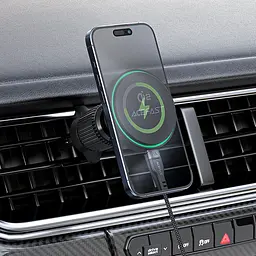 Автотримач для телефона з БЗП ACEFAST D33 Qi2 magnetic wireless charging car holder for air vent Black (6974316280293) - мініатюра 6