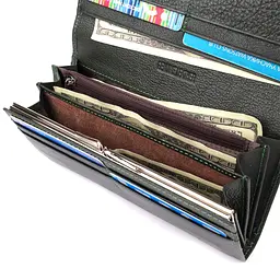 Стильний гаманець у два складення з натуральної шкіри ST Leather 23066 зелений - мініатюра 8