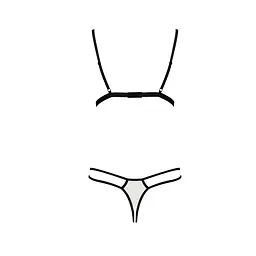 Комплект білизни Passion ORIHIME SET S/M, white, стрепи, ліф і трусики - мініатюра 4
