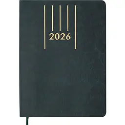 Щоденник датований Buromax Memory 2026 A5 штучна шкіра зелений (BM.21151-04)