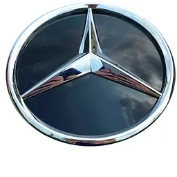 Емблема решітки Mercedes New W205 3D чорна+хром d=185 мм пластик (на защіпках) ОЕМ A0008881000