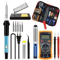 Набір для паяння з мультиметром, 19 шт., 60 Вт, Soldering kit / Паяльний набір / Паяльник з регулятором температури - мініатюра 5