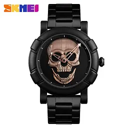 Оригінальний годинник Skmei Skull 9178 Black-Red Platina - мініатюра 2