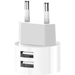 Зарядний пристрій XO L62 2.4A/2USB + Lightning Cable White - мініатюра 3