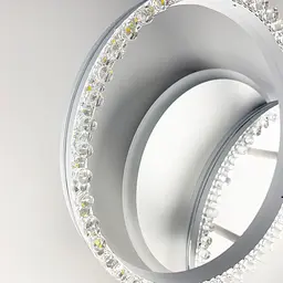 LED люстра на 2 кільця білого кольору з фурнітурою хром Line.F А 55061/2В RGB WH - мініатюра 2