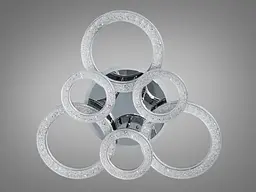 Люстра стельова LED Diasha 2203/3+3HR, 107W, 3200K-6500K, хром, сучасний стиль для вітальні, спальні, кухні, офісу - мініатюра 4