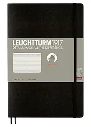 Блокнот Leuchtturm1917 Paperback (B6), М'яка обкладинка, Чорний, Лінія (358288)