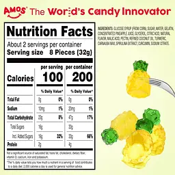 Желейні цукерки Amos 4D Fruit Gummy Pineapple Burst 65г - мініатюра 8