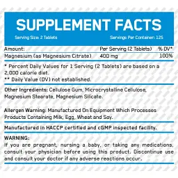 Цитрат магнію Everbuild Nutrition Magnesium Citrate 200 мг 100 таблеток - мініатюра 2
