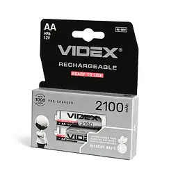 Акумулятор AA, 2100 mAh, Videx, 2 шт, 1.2V, Blister