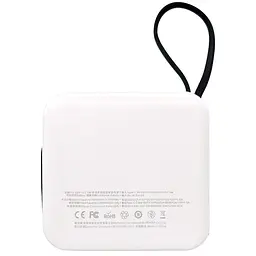 Павербанк Remax RPP-602 / 10000 мАч / до 22.5 Вт / USB-A, USB-C, Lightning / PD+QC / С кабелем / Білий - мініатюра 3