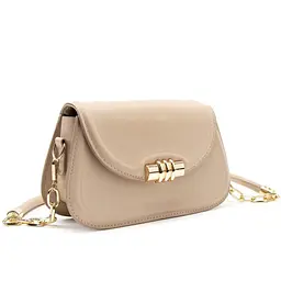 Сумочка через плече каркасна із клапаном Lilly P4-8420B біж - мініатюра 7
