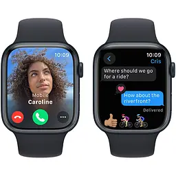 Смарт-годинник Apple Watch Series 9 GPS 45 mm Midnight Aluminium Case with Midnight Sport Band - M/L Model A2980 (Grade C) Seller Refurbished - мініатюра 6