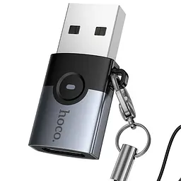 Перехідник Hoco UA46B USB Male to Type-C Female USB3.0 Metal gray - мініатюра 6