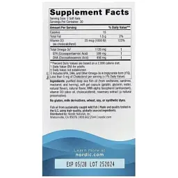 Вітамінно-мінеральний комплекс Nordic Naturals Омега-3 та вітамін D3, 1120 мг та 25 мкг (1000 МО), смак лимона, Ultima (NOR-06105) - миниатюра 2