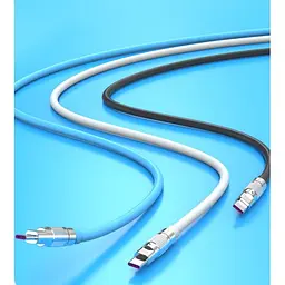 Кабель XO NB227 OD6.0 silicone TPE zinc alloy TYPE-C 6A/1,2 м Синій