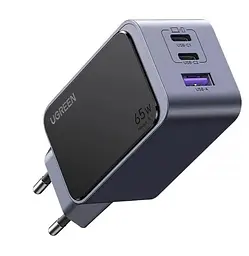 Зарядний пристрій Ugreen X553 Nexode S 65W GaN 3 порти (UGR-35042)
