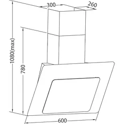 Витяжка похила Pyramida NRX 60 (1100) SR GBL [142811] - мініатюра 7