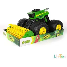Іграшковий комбайн John Deere Kids Monster Treads з молотаркою і великими колесами (47329) - мініатюра 5