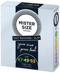 Набір презервативів Mister Size - pure feel - 47–49–53 (3 condoms), 3 розміри, товщина 0,05 мм - мініатюра 2