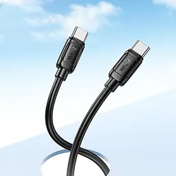 Дата кабель Hoco X115 Surpass Type-C to Type-C 60W (1m) Black - мініатюра 4