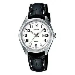 Класичні жіночі кварцові наручні годинники Casio оригінал Collection LTP-1302PL-7BVEF з шкіряним ремінцем