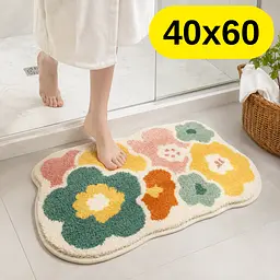 Стильний та практичний килимок для ванної кімнати 40×60 см зі кашеміру — м’який, антиковзкий, вологопоглинаючий KT9000001 - мініатюра 2