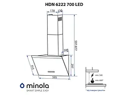 Витяжка Minola HDN 6222 WH/INOX 700 LED - мініатюра 3