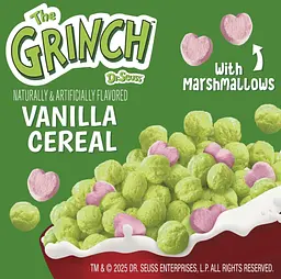 Сухий сніданок The Grinch Cereal Sweetened Vanilla Corn Puffs з маршмеллоу 447г - мініатюра 2