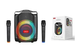 Портативна акустика XO F48 Dual Wheat 8" Phantom RGB Bluetooth Speaker караоке 40W бездротова - мініатюра 6