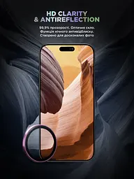 Захисне скло для камери Apple iPhone 16/16 Plus, Supreme BI, рожевий колір, з рамкою, глянцеве скло для захисту лінз, протиударне, прозоре, з клейовим шаром по контуру, не впливає на якість фото, ArmorStandart (ARM79430) - мініатюра 4