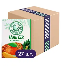 Упаковка нектара Наш Сік Мультифрукт 5.4 л (200 мл х 27 шт.)