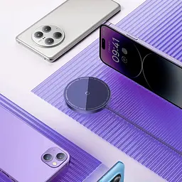 Бездротовий зарядний пристрій Baseus Simple Mini3 Magnetic Wireless Charger 15W Purple (CCJJ040205) [90317] - мініатюра 7