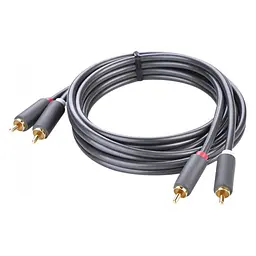 Міжкомпонентний аудіо-кабель Ugreen AV104 2RCA to 2RCA Audio Cable 30747 (Чорний, 1м) - мініатюра 3
