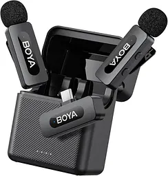 Бездротові петличні мікрофони BOYA BY-V30 USB-C (2 шт), 100 м, шумозаглушення, 36 год