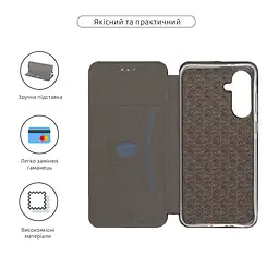 Чехол-книжка для Samsung Galaxy A36 5G, G-Case, черный, кожаный чехол-книжка из экокожи (PU) и TPU, с магнитом, с подставкой и вместительным кардхолдером, противоударный, защита всего корпуса, ArmorStandart (ARM82175) - мініатюра 3