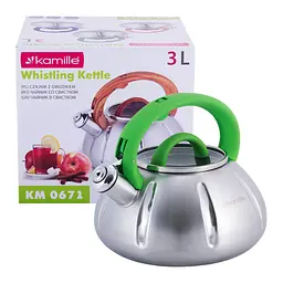 Чайник зі свистком Kamille KM-0671 3л зелений - мініатюра 6
