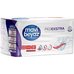 Підгузки для дорослих Mavi Beyaz Pedekstra XL (120-170 см) максимальні (8 крапель), дихаючі 30 шт.