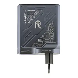 Зарядний пристрій - блок живлення Remax RP-U106 140W (3 виходи 1 USB + 2Type-C) чорний