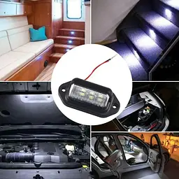 LED Підсвічування Номери універсальні Thoc Auto 12/24V 6 LED 2 шт. Чорна (4382) - мініатюра 4