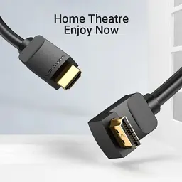 Кабель мультимедійний HDMI M to HDMI M 3.0m 4K60Hz 90° corner black Vention (AAQBI) - мініатюра 10