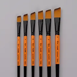 Пензель синтетика кутова FLAME 1368А №0 коротка ручка Rosa - мініатюра 4