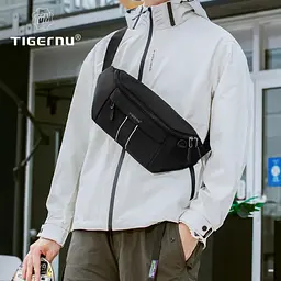 Сумка-бананка Tigernu T-S81012 2.5л 7'' Black Grey (18196) - мініатюра 3