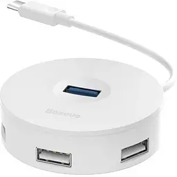 Хаб Type-C Baseus Round Box - на 1xUsb3.0 + 3xUsb2.0 CAHub-G02 білий