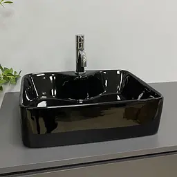 Умивальник VBI Forli black glossy накладний VBI-011106, Чорний - мініатюра 5