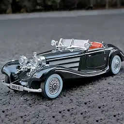 Колекційна металева модель автомобіля АвтоЕксперт Mercedes-Benz 500K Special Roadster 1936 з інерцією, світлом та звуком 1:24 - мініатюра 6