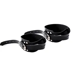 Чоловічі шкіряні наручники Art of Sex Man Handcuffs Speedway XS-M, чорні - мініатюра 1