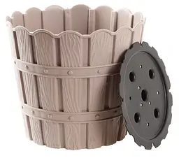 Горщик для квітів Violet House 1046 Bamboo Beige з дренажем 3 л (1046 BAMBOO BEIGE 3 л.) - мініатюра 2