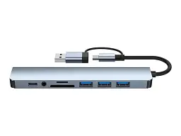 Мультипортовий адаптер Dynamode BYL-2218TU 8in1 Grey - мініатюра 4